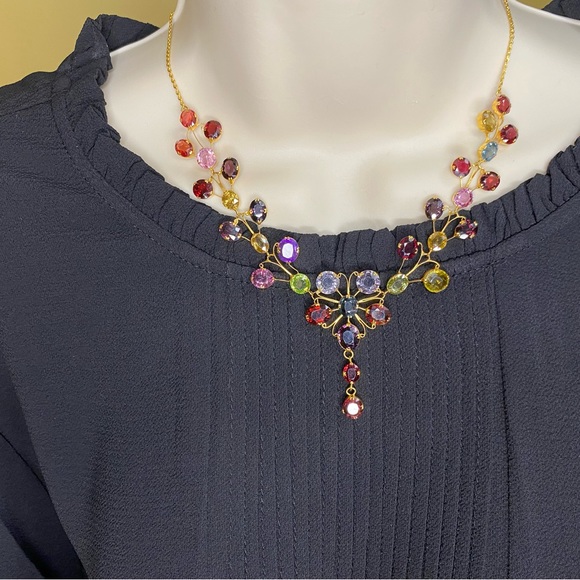Natural Multicolor Spinel Designer Necklace in 18K solid gold New - Picture 11 of 13